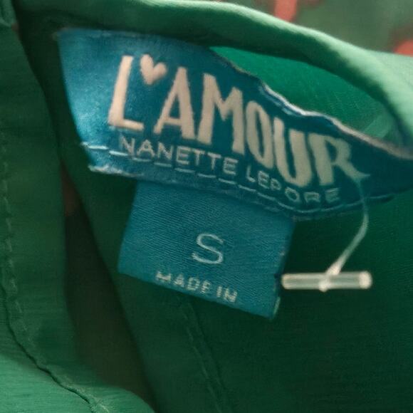 L Amour Blue and Pink Patterned Sleeveless Blouse Size Small - Picture 3 of 4